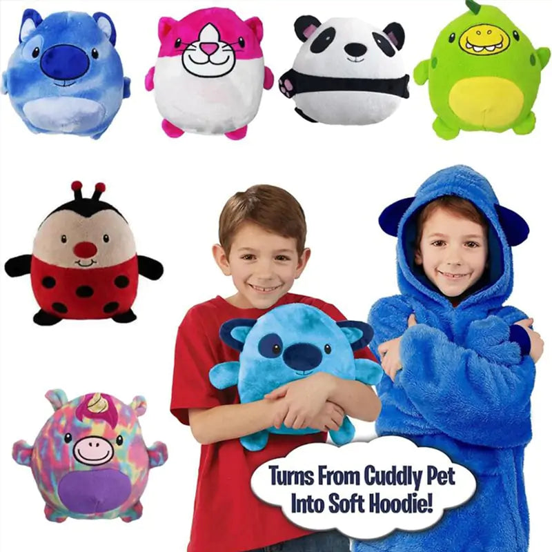 Kids Pets Blanket Hoodie Soft Plush